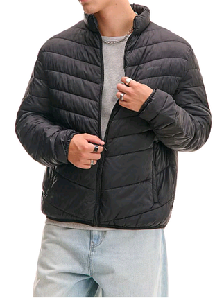 Стьобана куртка з коміром-стійкою cropp 148fn-99x black р.l