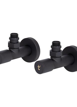 Комплект кранів thermo alliance standart 1/2" н для сушарки для рушників кутовий чорний sf395w15b