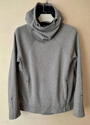 Женское худи nike tech fleece grey / спортивная кофта с высоким воротником