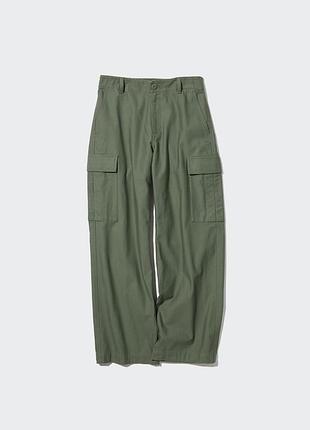 Широкі штани карго uniqlo wide straight cargo trousers (long)
