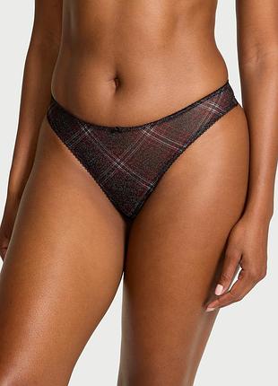 Женские полупрозрачные трусики тонг victoria's secret с блеском