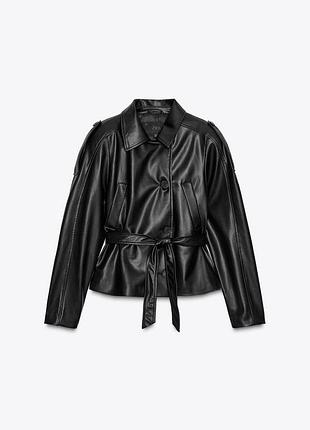 Тренч короткий жіночий zara штучна шкіра