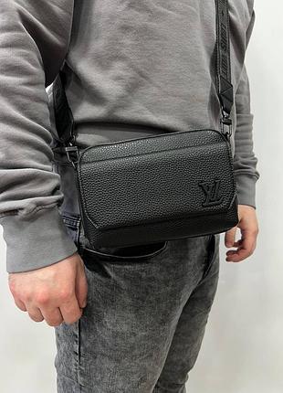 Чоловіча стильне та якісна сумка messenger чорна
