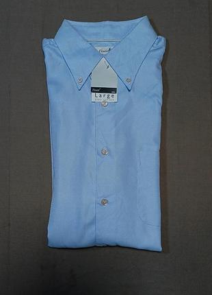 Воротник 43 см vintage finest size l голубая рубашка нова 100% cotton
finest cotton made in hong kong