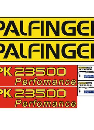 Наклейки на palfinger pk 23500 perfomance палфингер автокран кран манипулятор crane красные с желтым
