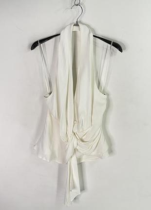Reiss ivory freda drape halter neck top m size