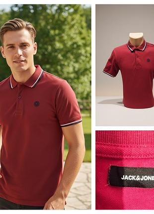 Jack &amp; jones, идеальная хлопковая футболка поло красного цвета популярного бренда