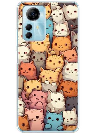 Чехол силиконовый с картинкой на zte blade a72s (котики)