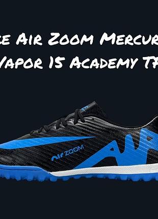 Сороконожки nike air zoom mercurial vapor 15 academy tf black blue