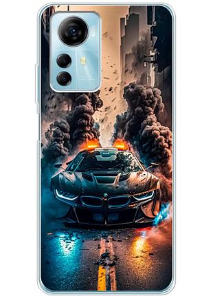 Чохол силіконовий з картинкою на zte blade a72s (машина bmw i8)