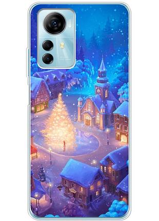 Чехол силиконовый с картинкой на zte blade a72s (новогодний)