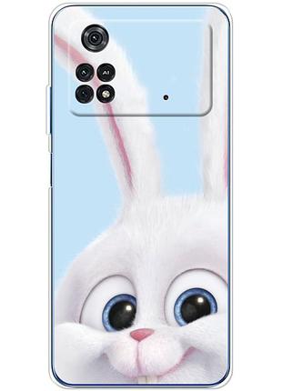 Чохол силіконовий з картинкою на xiaomi poco m4 pro 4g (кролик сніжок)