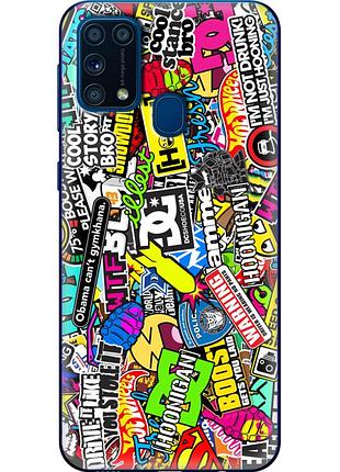Чохол силіконовий з картинкою на samsung galaxy m31 (m315) (кольорові наклейки)