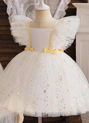 Дитяче святкове плаття з фатином на дівчинку біле плаття для дівчинки
