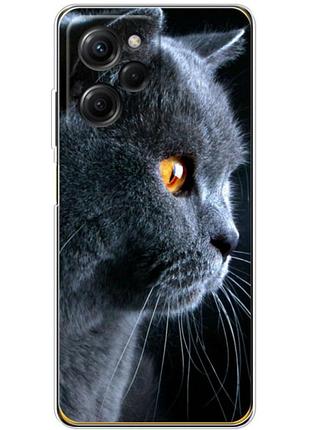 Чехол силиконовый с картинкой на xiaomi poco x5 pro 5g (британский кот)