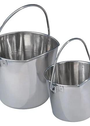 Show tech bucket to the cage - ведро из нержавеющей стали с плоским бортом для клетки 950 мл