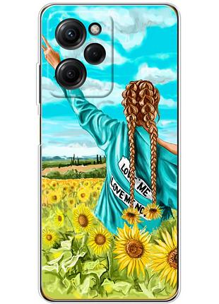Чехол силиконовый с картинкой на xiaomi poco x5 pro 5g (патриотический, девушка украинка)