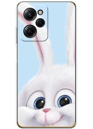 Чехол силиконовый с картинкой на xiaomi poco x5 pro 5g (кролик снежок)