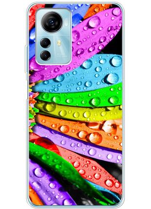Чехол силиконовый с картинкой на zte blade a72s (цветные листья)