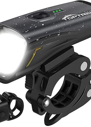 Toptrek - передний и задний светодиодный велосипедный фонарь с зарядкой от usb, переключением между режимами, водонепроницаемый