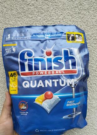 Таблетки для посудомоечной машины finish quantum powerball 46 шт - глубокая очистка, блеск, защита стекла