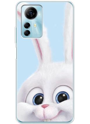Чехол силиконовый с картинкой на zte blade a72s (кролик снежок)