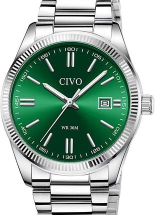Civo 8349 - мужские наручные часы, большие цифры, аналоговые кварцевые часы, водонепроницаемые из нержавеющей стали
