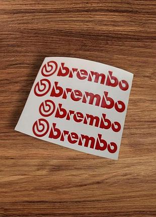 Красный комплект наклейки на суппорта brembo брембо тормоза субару subaru порше порш porsche