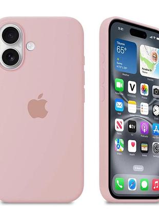 Силиконовый чехол для iphone 17 с закрытым низом silicone case пудровый pink sand 19 (бампер)