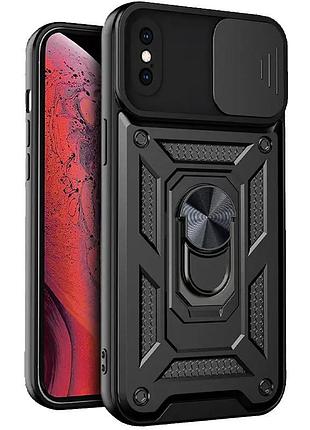 Противоударный чехол для iphone x / xs (10) с защитой камеры defender (чёрный)