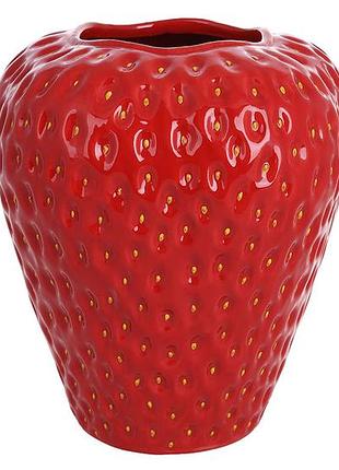 Ваза керамическая strawberry 21*21*26см, цвет - красный