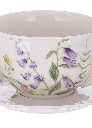 Набір парцеляновий для чаю - чашка 300мл із блюдцем d15.5 floral