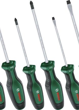 Викрутка bosch sl 4, 6.5мм, ph1х100мм, ph2х125мм, pz1х100мм, pz2х125мм набір 6шт