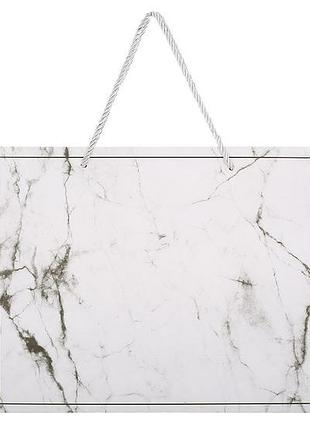 Подарунковий пакет із принтом 43*32*14см marble