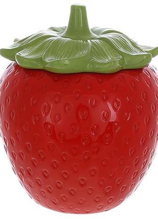 Банка керамическая strawberry, 1400мл, цвет красный
