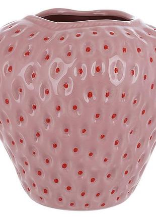 Ваза керамическая strawberry 15.5*15*16см, цвет - бледно-розовый