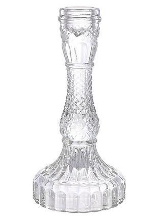 Свечан стеклянный прозрачный crystal (для тонкой свечи), d9.5*17см