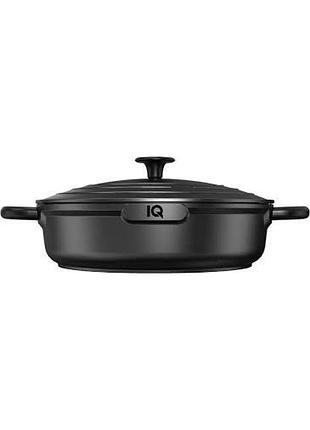 Сотейник iq be simple с двумя ручками алюминиевый 28 см (4.0 л) с крышкой