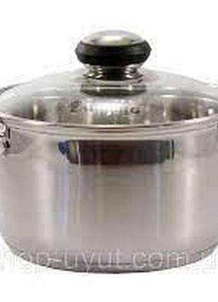 Каструля 1,9 л нерж. сфер. скл/кр black
