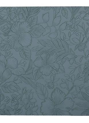 Сервірувальна серветка (плейсмат) з еко - шкіри з тисненням 30*45см floral, колір - блакитний джинс