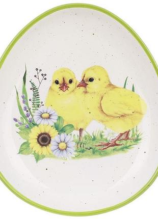 Блюдо керамічне у формі яйця happy easter 20.5*18.2*3см