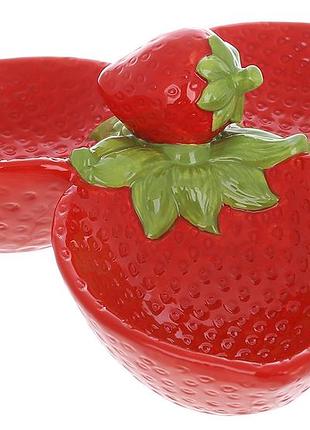 Менажница керамическая strawberry, 24см, цвет красный