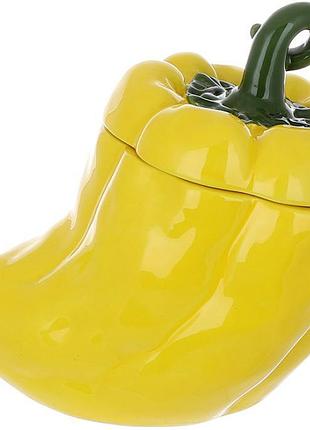 Банка керамическая "pepper" 1000мл, для сыпучих продуктов, желтый перец