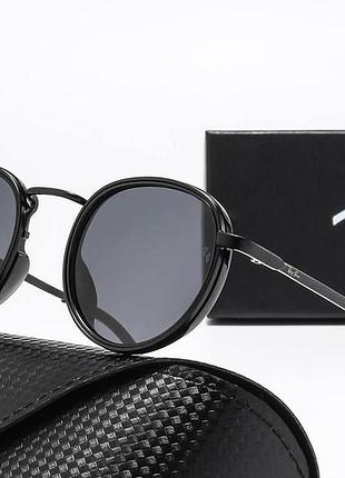 Чоловічі брендові сонцезахисні круглі окуляри ray ban round 28754-1