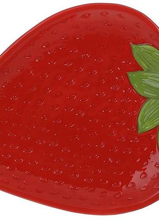 Тарелка керамическая strawberry, 31*23.5*3.5см, цвет-красный