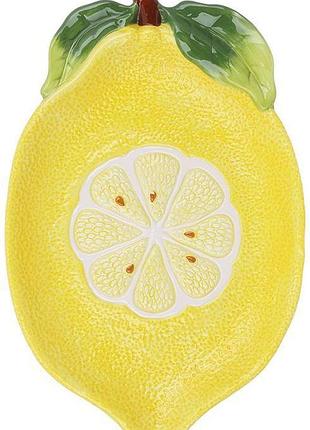 Набор 3 керамические тарелки "lemon" 31х20см, желтый лимон