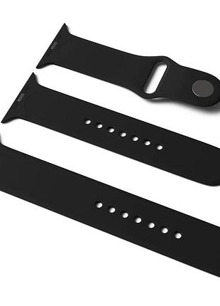 Силиконовый ремешок для apple watch sport band 42(ser.1-3)/44/45/46/49mm (s/m & m/l) 3pcs черный / black