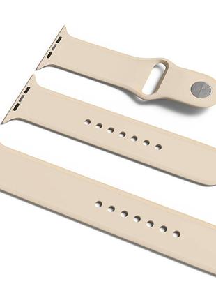 Силиконовый ремешок для apple watch sport band 42(ser.1-3)/44/45/46/49mm (s/m & m/l) 3pcs бежевый / antique white