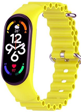 Ремешок ocean band для xiaomi mi band 3/4/5/6/7 желтый / flash