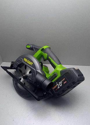 Циркулярная дисковая пила б/у procraft pca32 + procraft battery20/8 (20в, 8аг) + зу procraft industrial c20/2